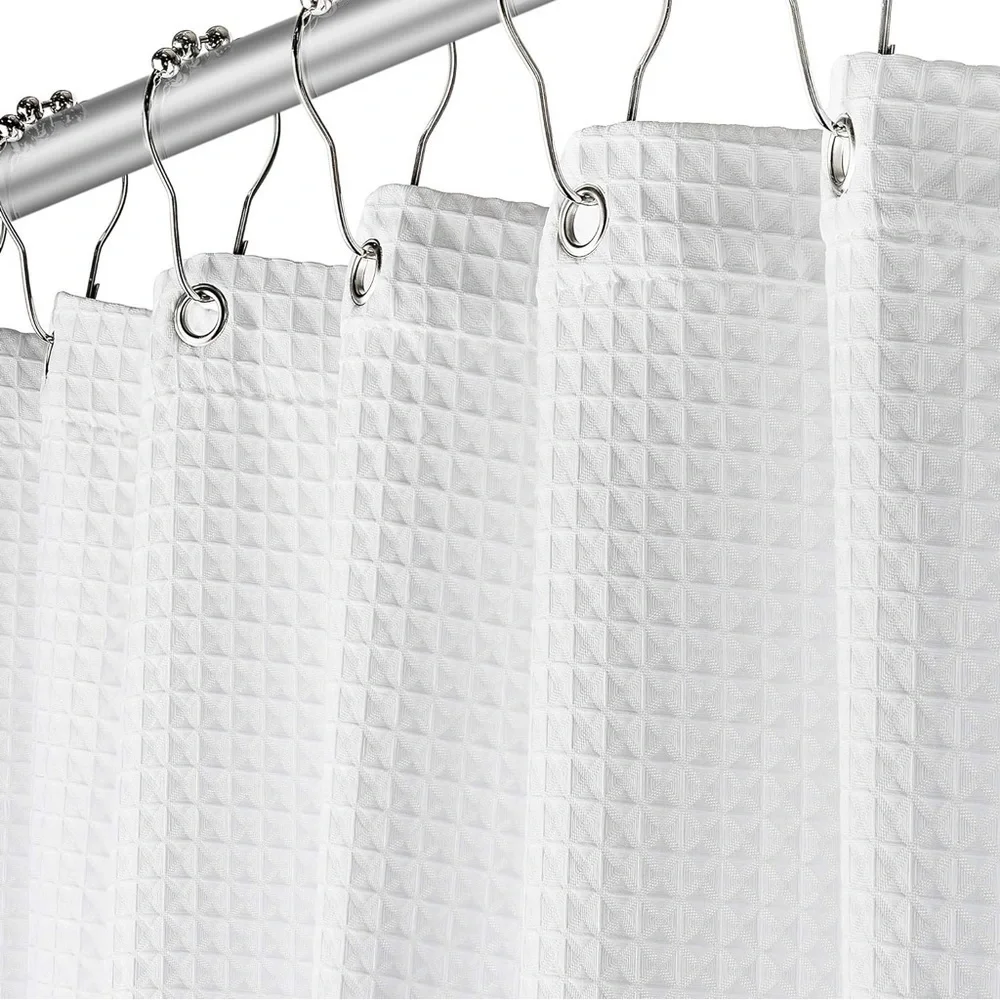 Haven Organic Cotton Waffle Shower Curtain 72in x 72in (182cm x 182cm)Sky Gray